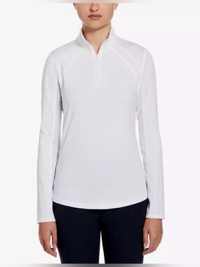PGA tour Women’s White Quarter-Zip Long Sleeve Top